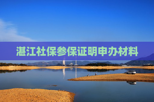 湛江社保参保证明申办材料