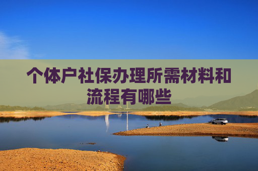 个体户社保办理所需材料和流程有哪些